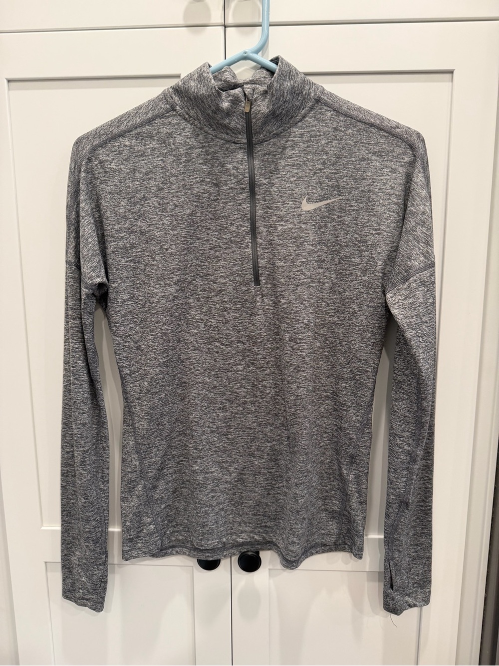 Nike Women’s Dri-Fit Running Grey Performance Quarter-Zip Sweater